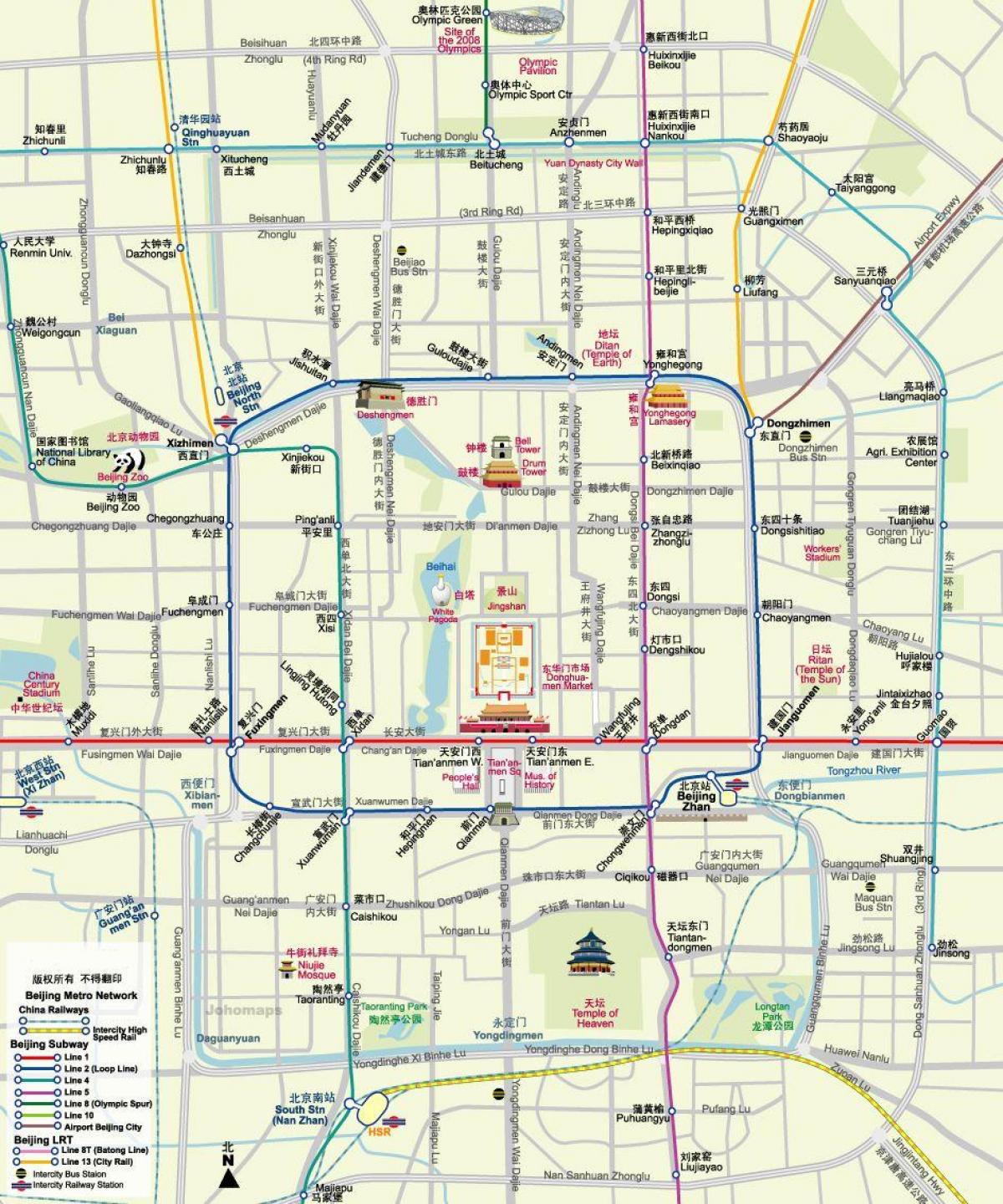 Pechino (Pechino) mappa dei tour a piedi