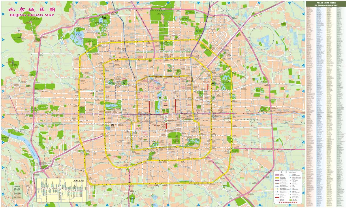 Mappa stradale di Pechino (Peking)