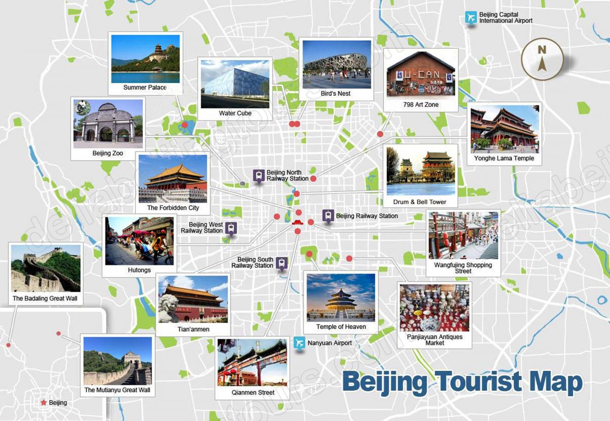 Mappa turistica di Pechino (Peking)